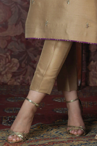 Zaina Gold Straight Pants