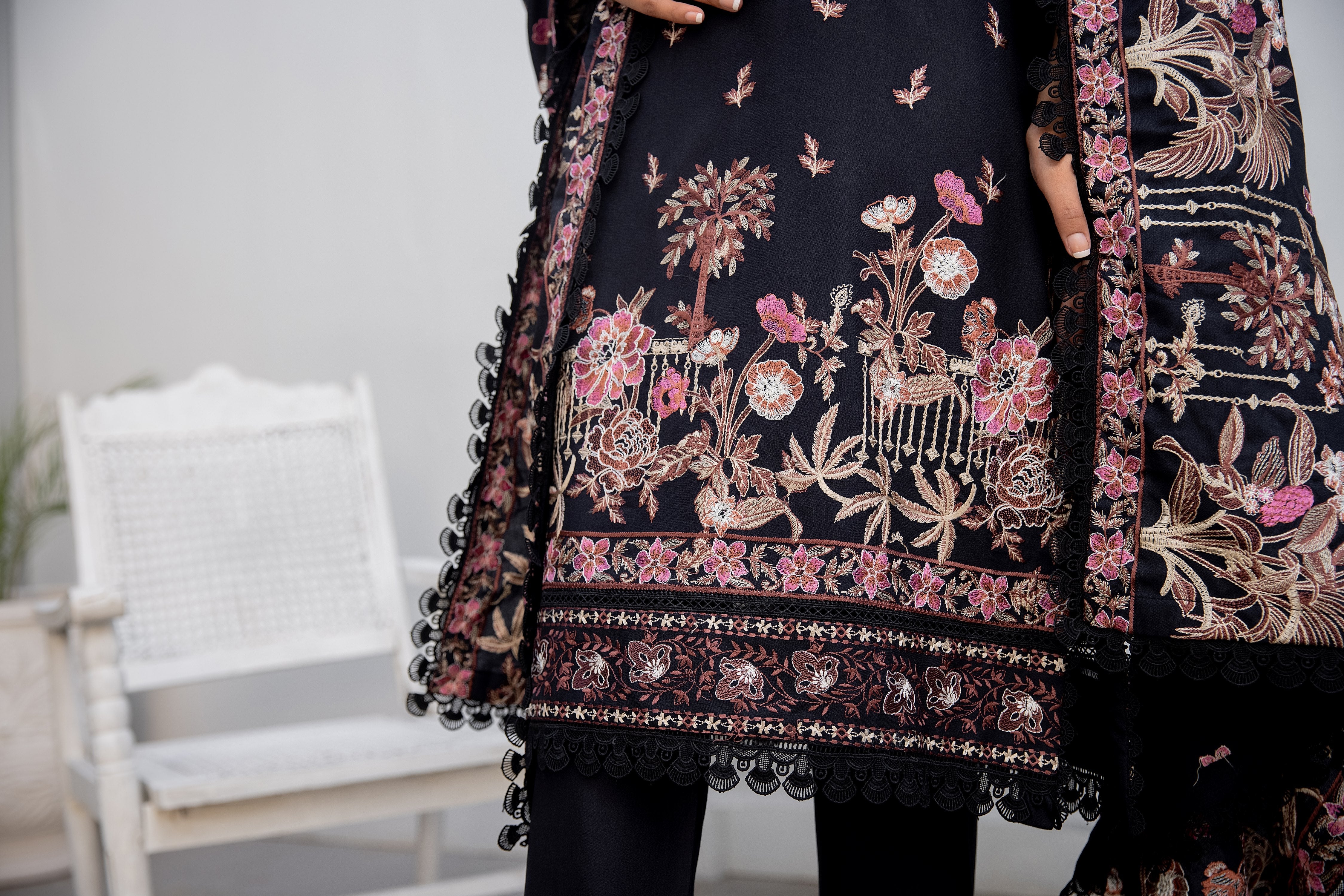 3 PC - Embroidered Dress