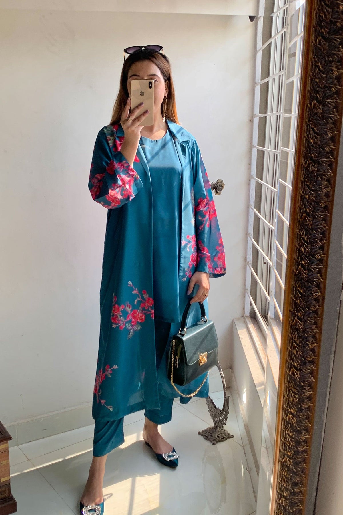 GHULABRI - FLORA - TEAL BLUE - PRET