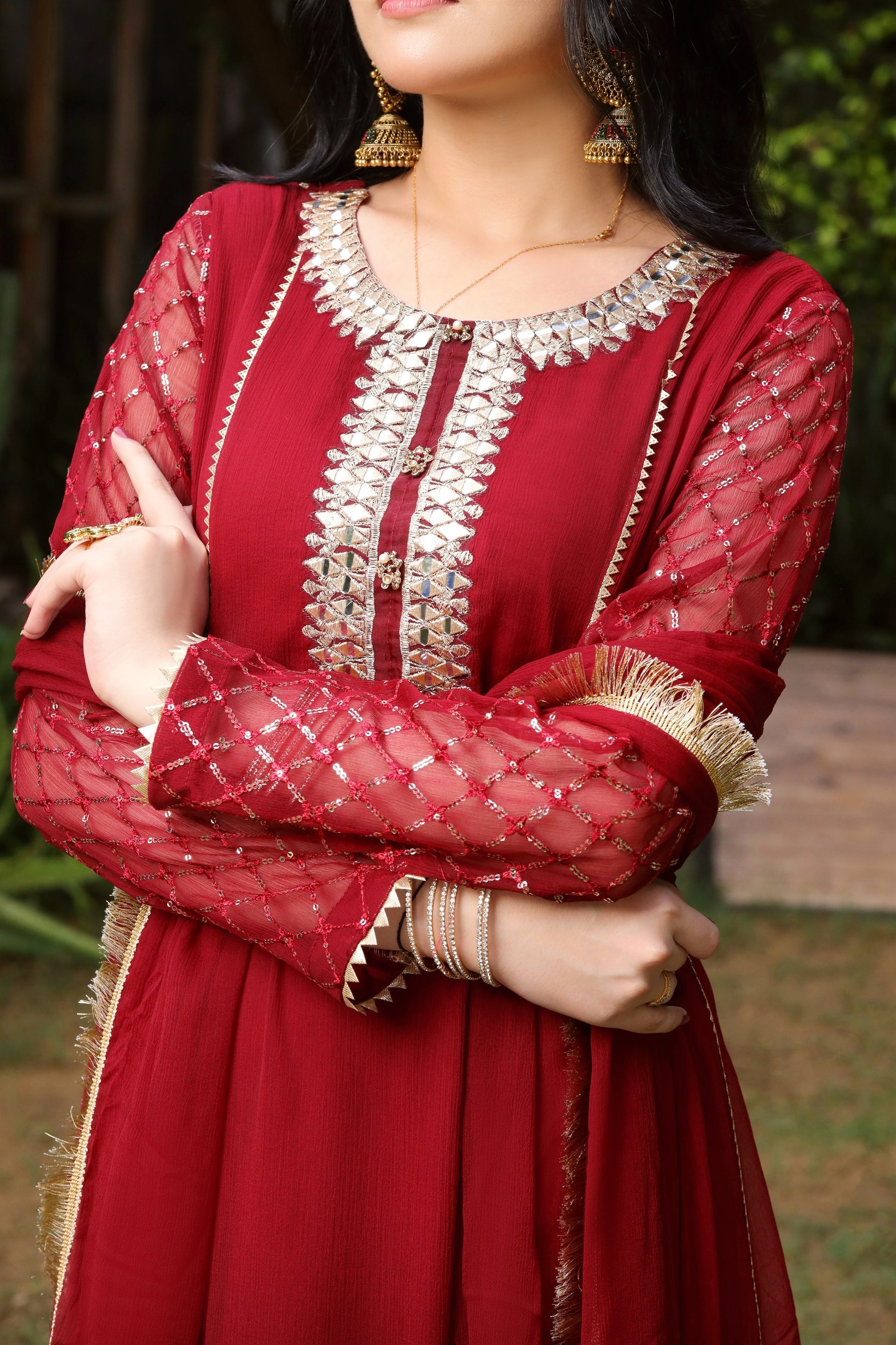 KURTI-123 - MAROON - PRET