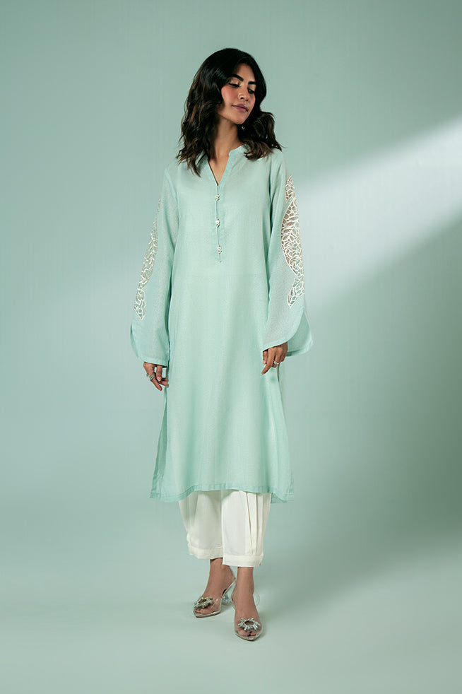 Sky Blue Embroidered Kurta