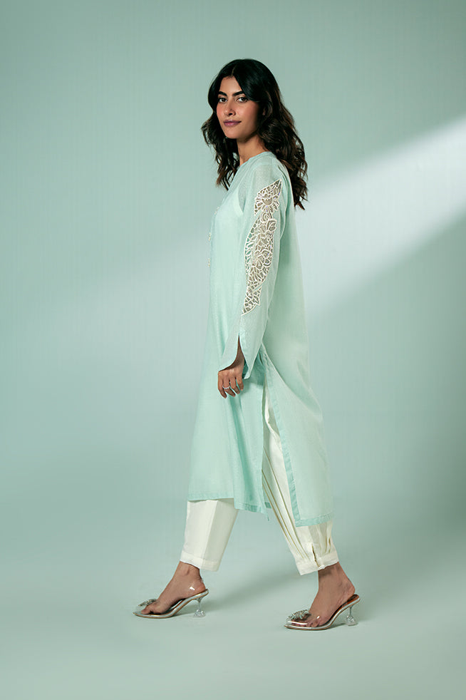 Sky Blue Embroidered Kurta