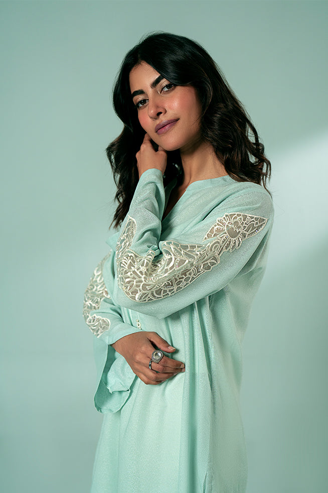 Sky Blue Embroidered Kurta