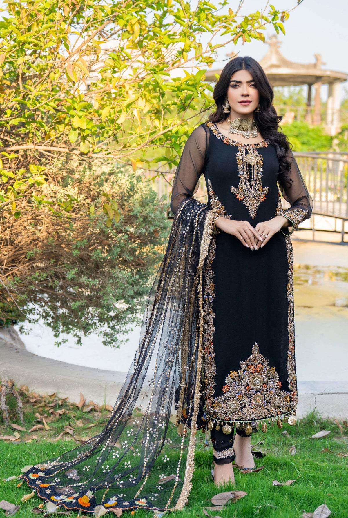 KHUDA BAKSH - M-105 - BLACK - LUXURY PRET