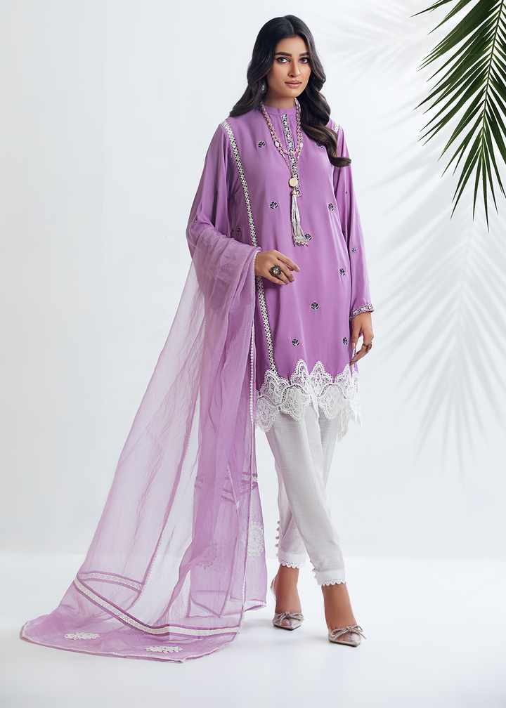 DURE SHAHWAR - DHANAK'22 - LILAC - D-01 - LUXURY PRET