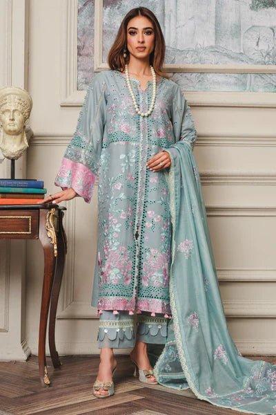 Surkhru S-22 : Unstitched Embroidered Lawn 3pc