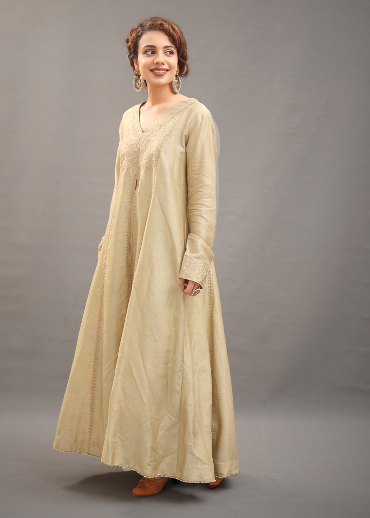 DURE SHAHWAR - MAAHRU SILK'21 - BEIGE - LUXURY PRET