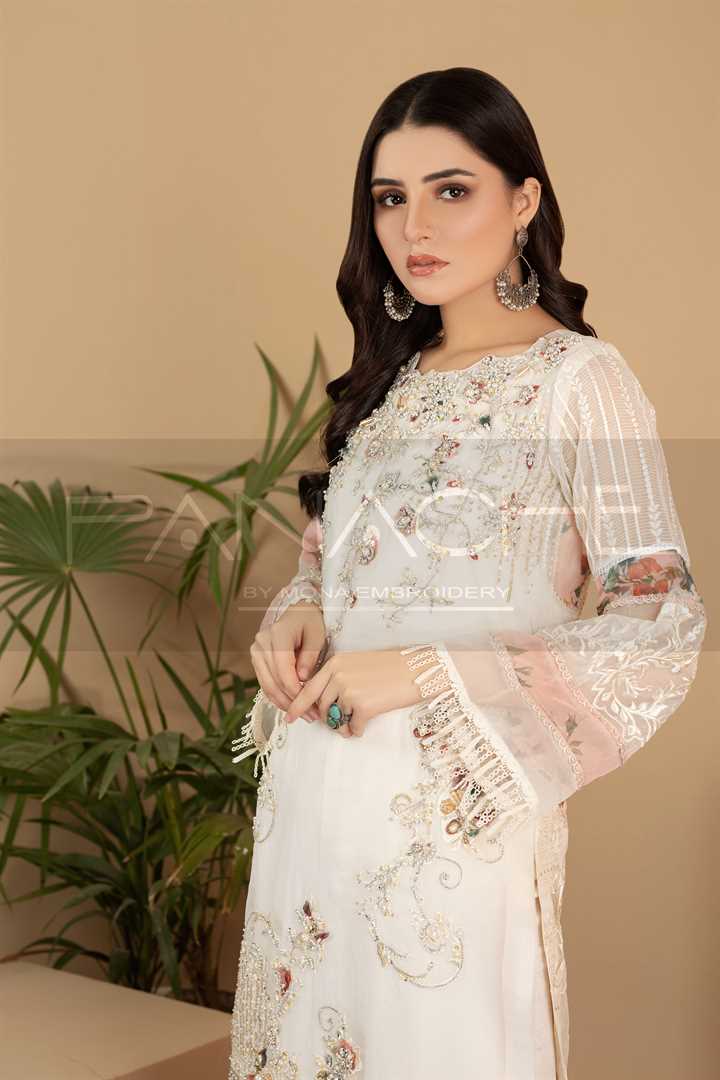 KURTI-149 - WHITE - FLORENCE - LUXURY PRET,Kurta Set