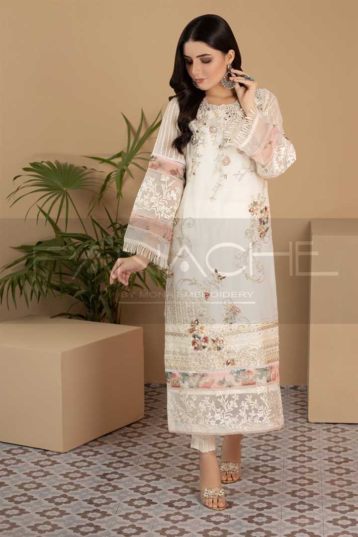 KURTI-149 - WHITE - FLORENCE - LUXURY PRET,Kurta Set