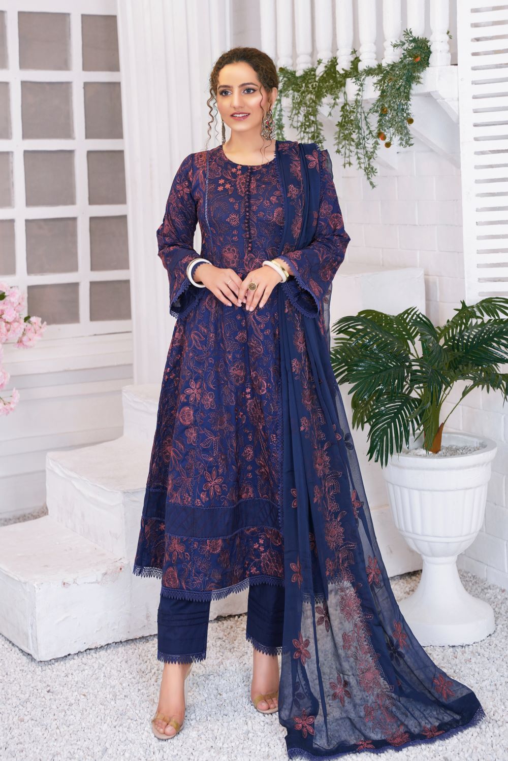 THREADS & WEAVES - EMBROIDERED LAWN - UNSTITCHED