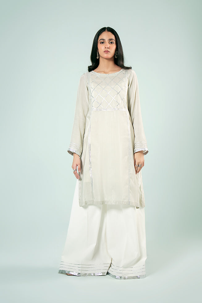 Silver Panelled Kurta