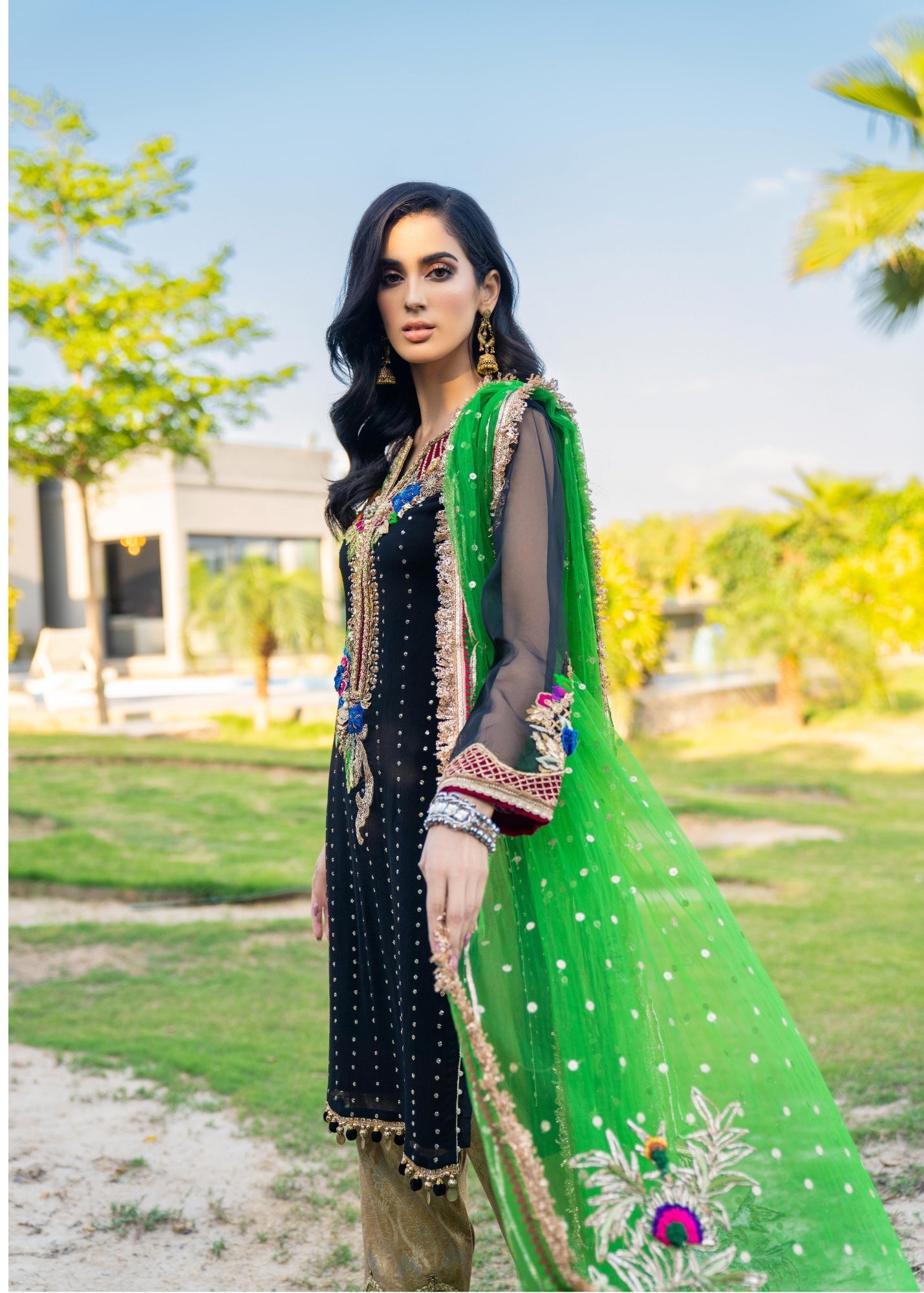 KHUDA BAKSH - SALINA - (Z-279 - BLACK) - LUXURY PRET