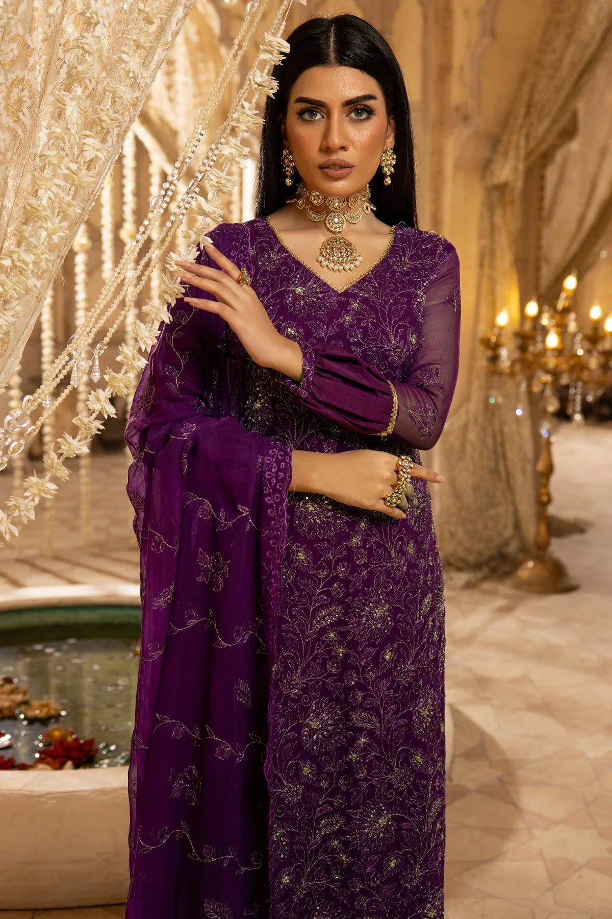 Naqsh N-15 : Unstitched Luxury Chiffon 3PC