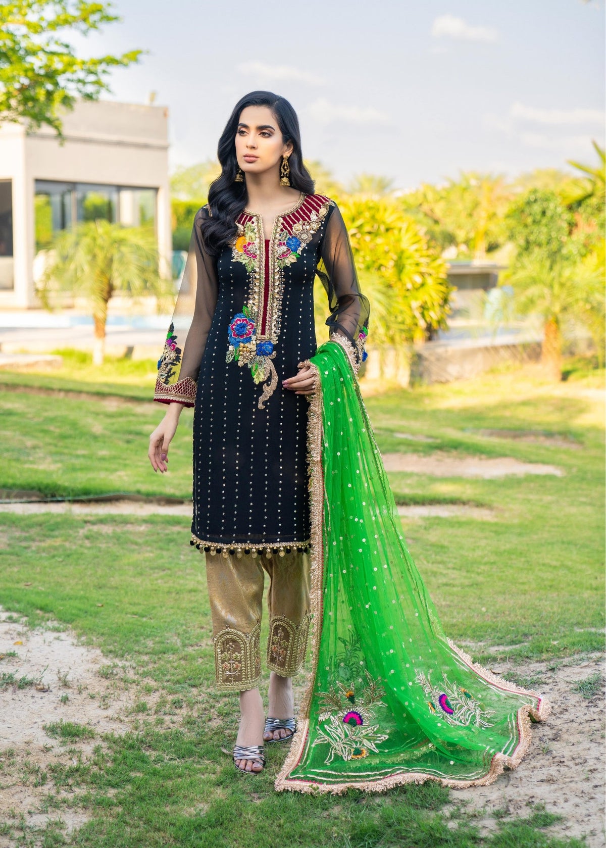 KHUDA BAKSH - SALINA - (Z-279 - BLACK) - LUXURY PRET