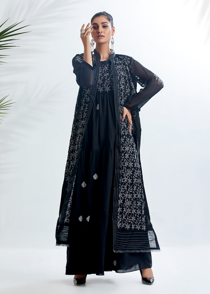 DURE SHAHWAR - DHANAK'22 - BLACK MAXI - D-09 - LUXURY PRET