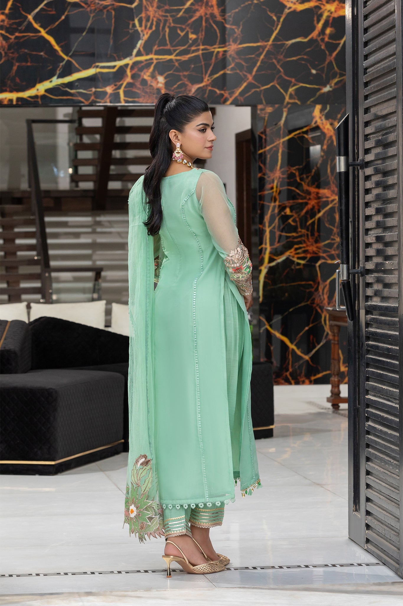 KHUDA BAKSH - M-106 - MINT GREEN - PRET