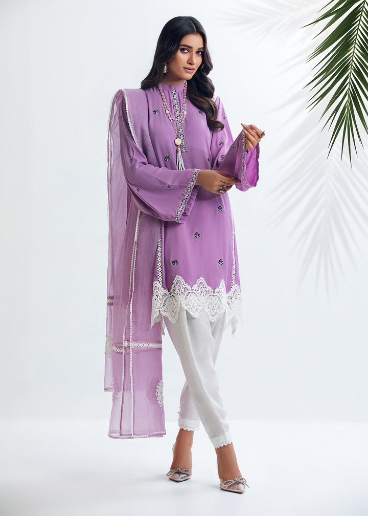 DURE SHAHWAR - DHANAK'22 - LILAC - D-01 - LUXURY PRET