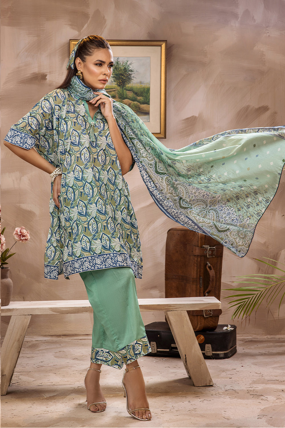 SAF-30-SAFWA SAFRON 3-PIECE FINE DIGITAL PRINTED UNSTITCHED LAWN COLLECTION VOL-03