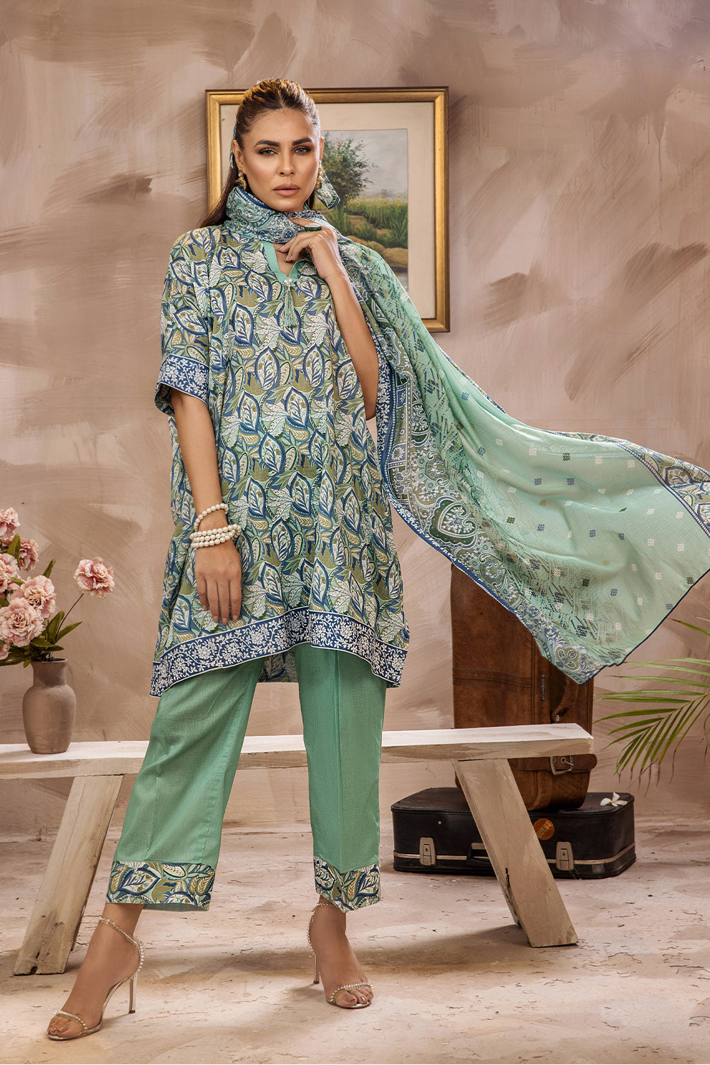 SAF-30-SAFWA SAFRON 3-PIECE FINE DIGITAL PRINTED UNSTITCHED LAWN COLLECTION VOL-03