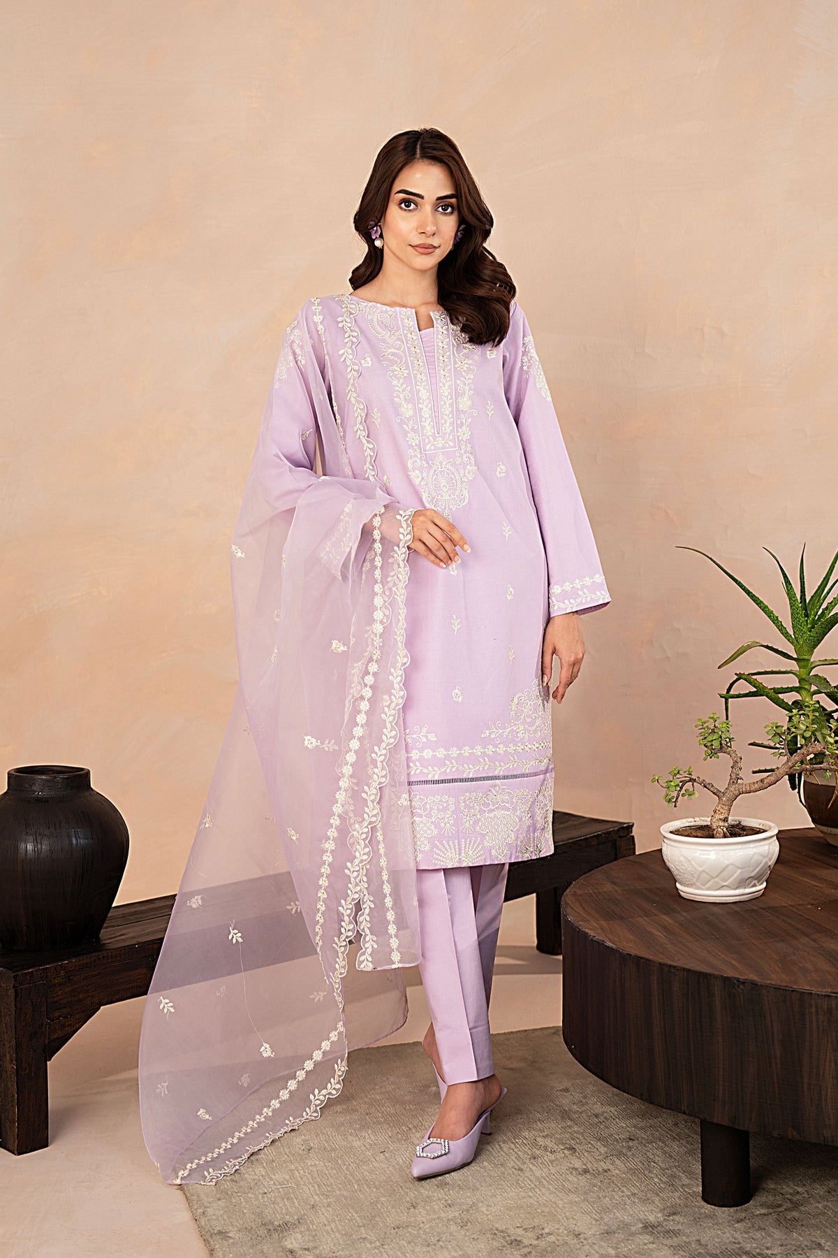 Elif-3Pc Embroidered