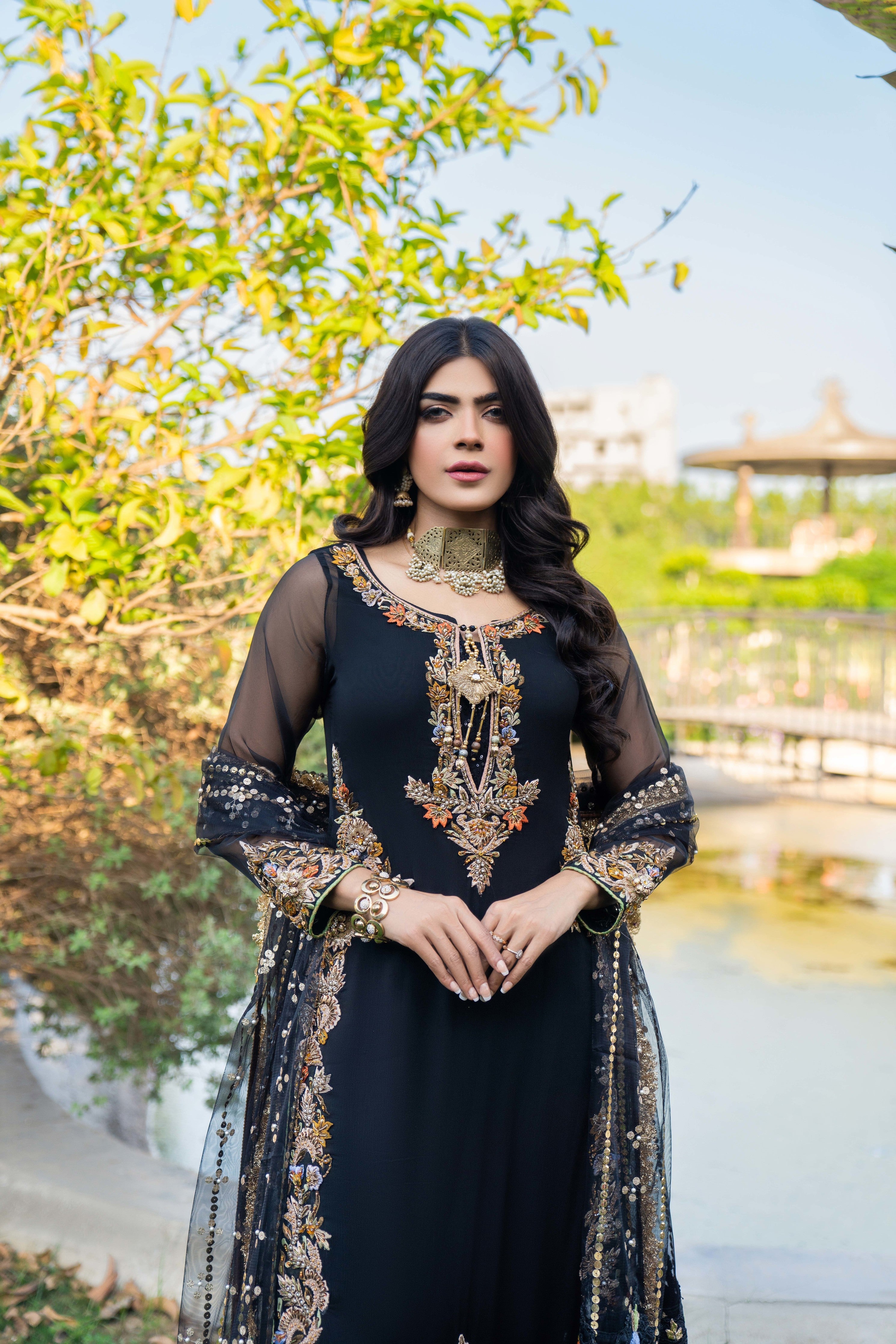 KHUDA BAKSH - M-105 - BLACK - LUXURY PRET