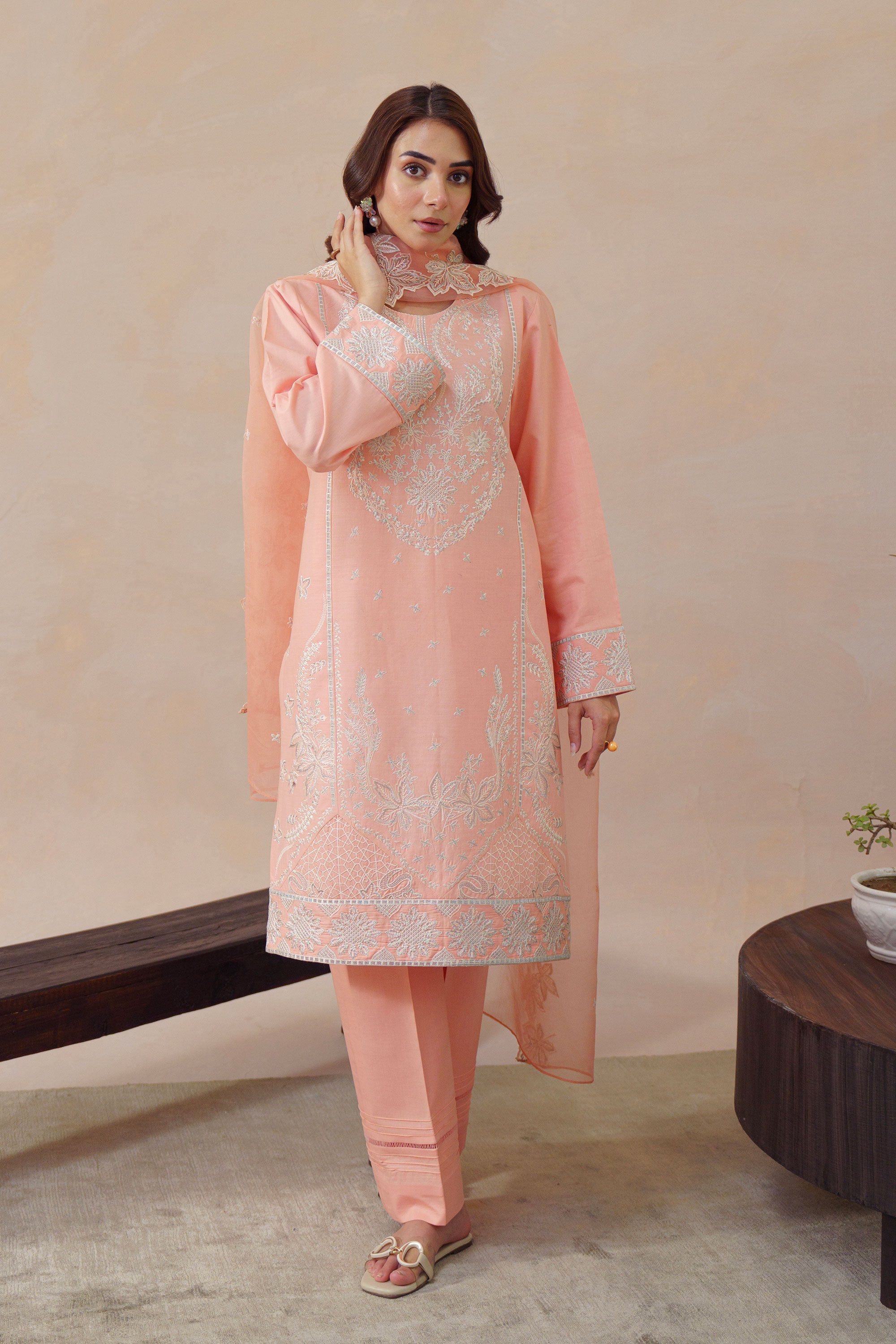 Nisa-3Pc Embroidered