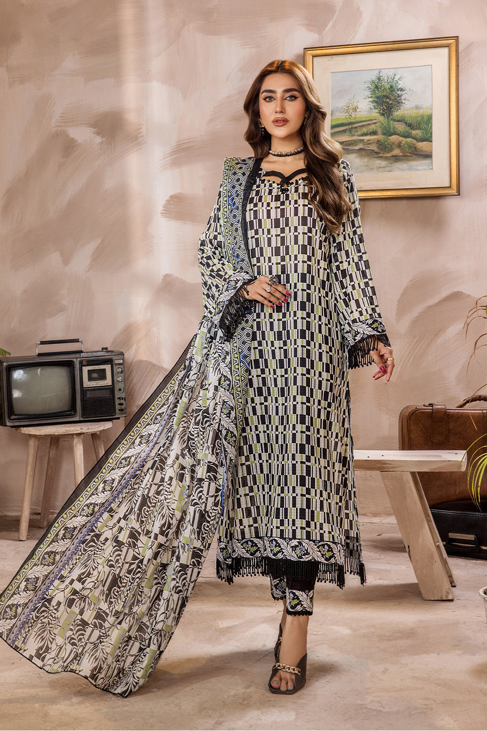 SAF-32-SAFWA SAFRON 3-PIECE FINE DIGITAL PRINTED UNSTITCHED LAWN COLLECTION VOL-03