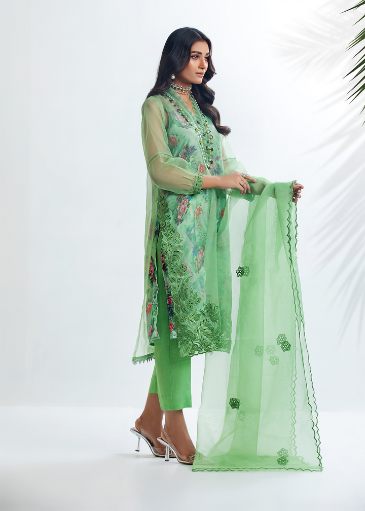 DURE SHAHWAR - DHANAK'22 - LIGHT GREEN - D-02 - LUXURY PRET