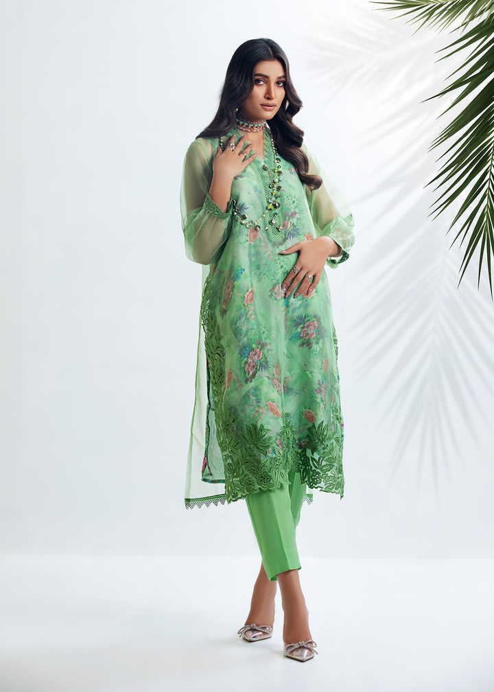 DURE SHAHWAR - DHANAK'22 - LIGHT GREEN - D-02 - LUXURY PRET