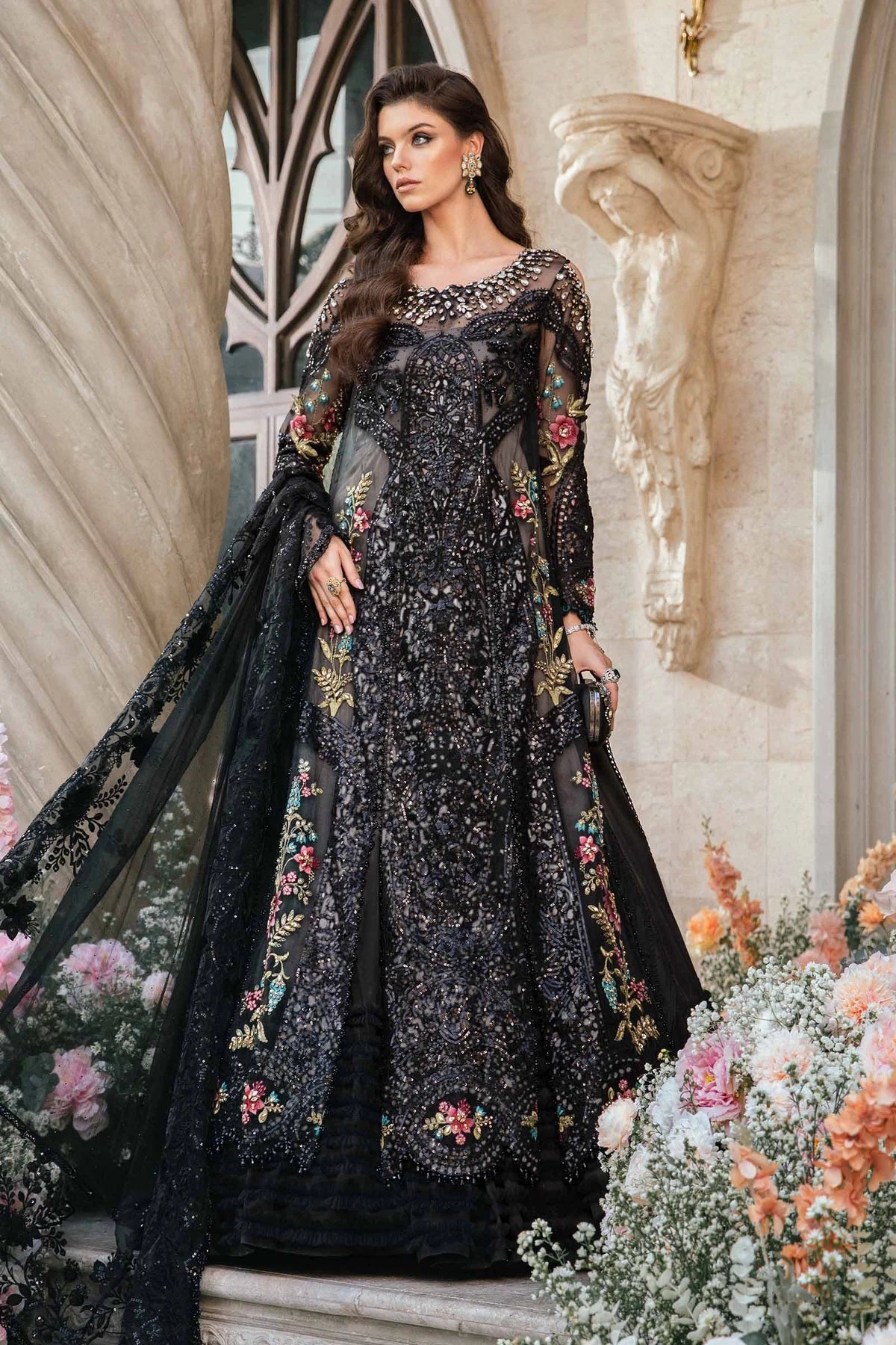 Maria B - 3 PIECE UNSTITCHED EMBROIDERED SUIT - BD-2802