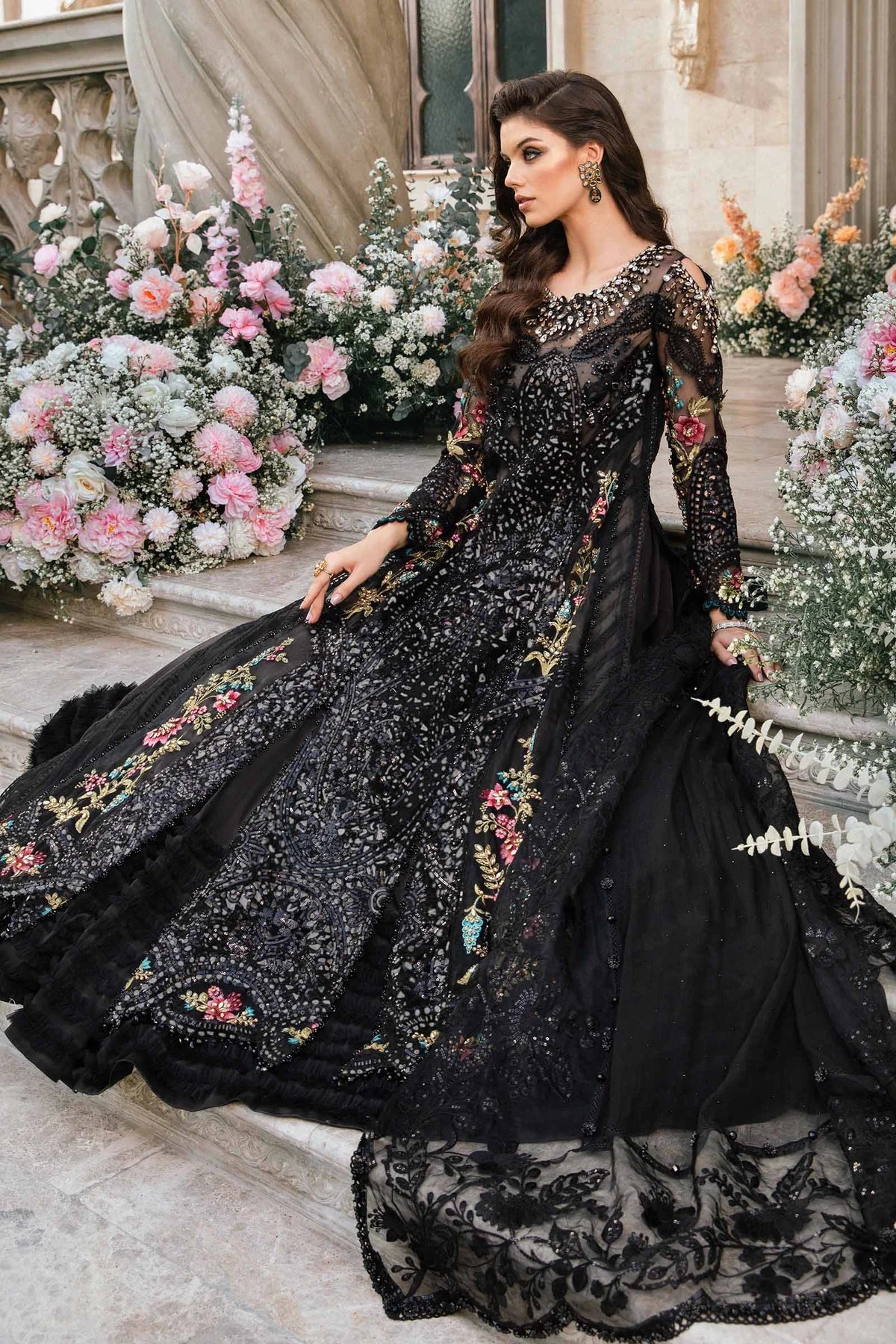 Maria B - 3 PIECE UNSTITCHED EMBROIDERED SUIT - BD-2802