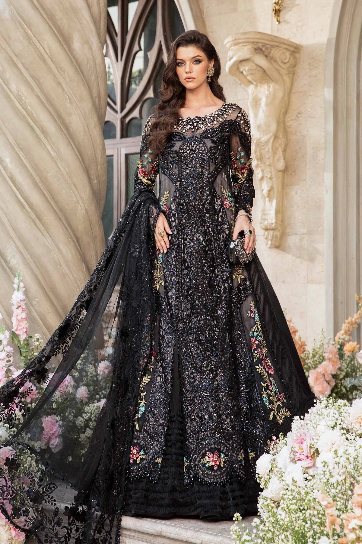 Maria B - 3 PIECE UNSTITCHED EMBROIDERED SUIT - BD-2802