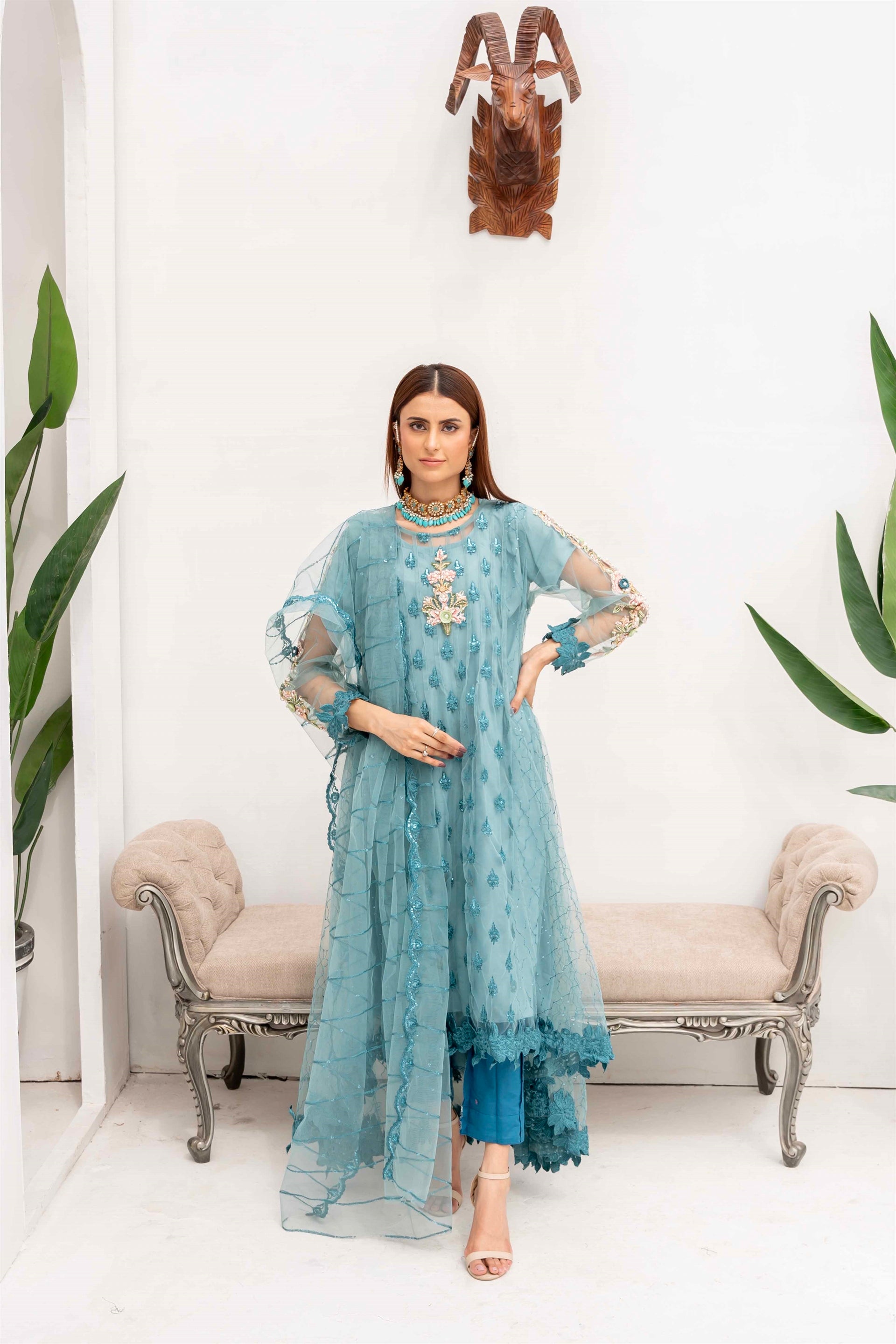 KURTI-0084 - ICE BLUE - PRET