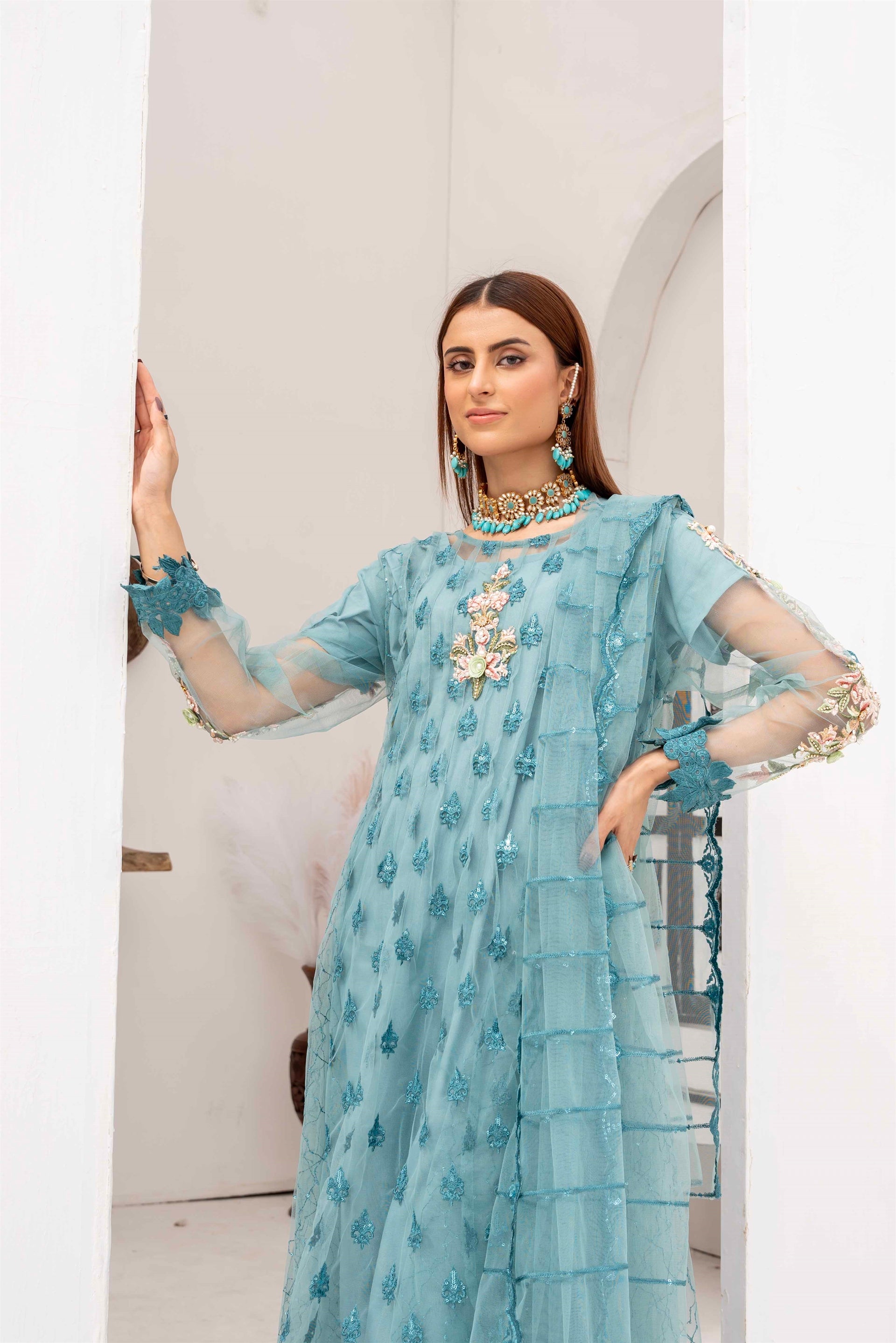 KURTI-0084 - ICE BLUE - PRET