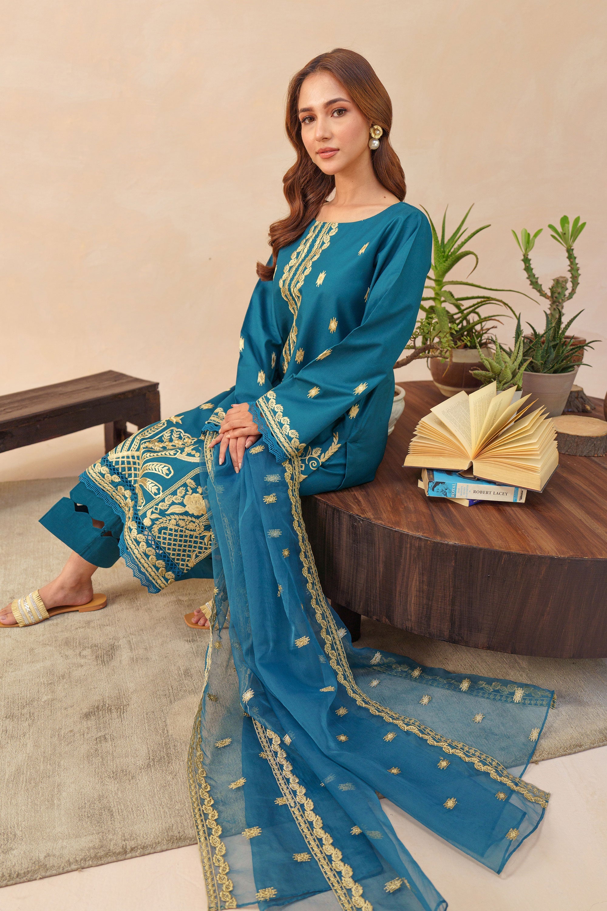 Esra-3Pc Embroidered