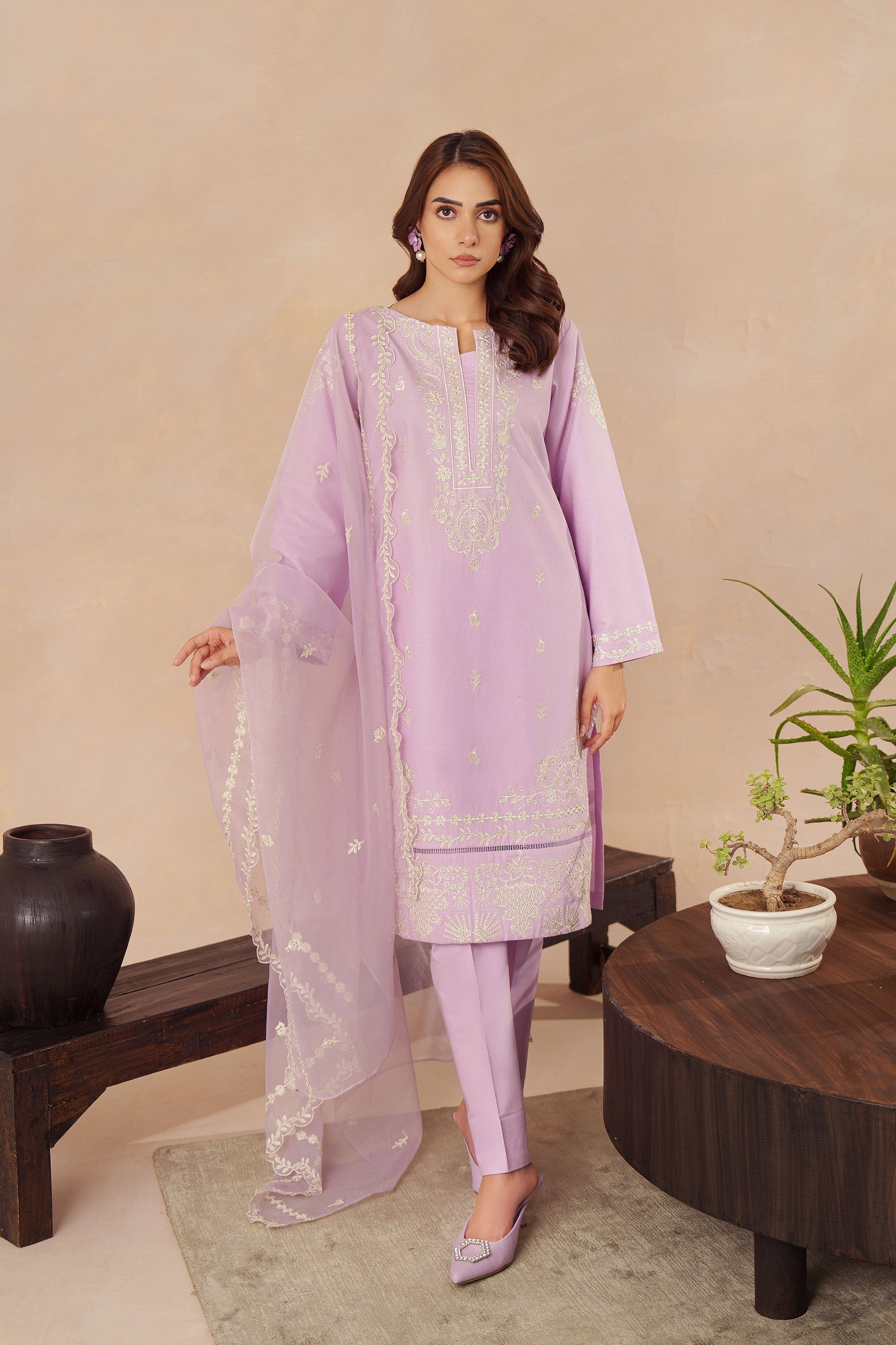 Elif-3Pc Embroidered