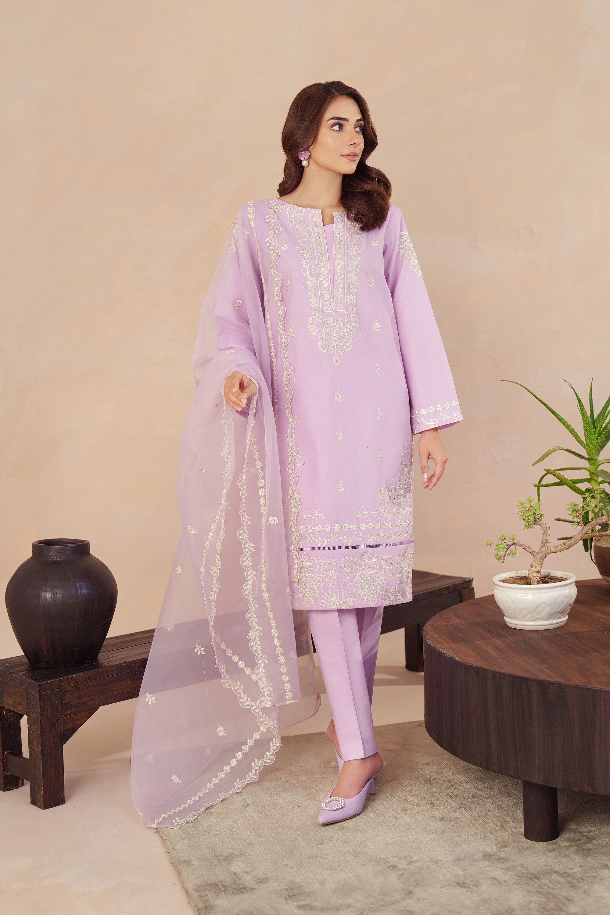 Elif-3Pc Embroidered