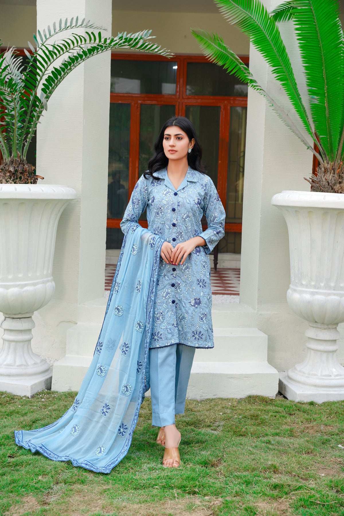 3 PC KARANDI Embroidered Dress