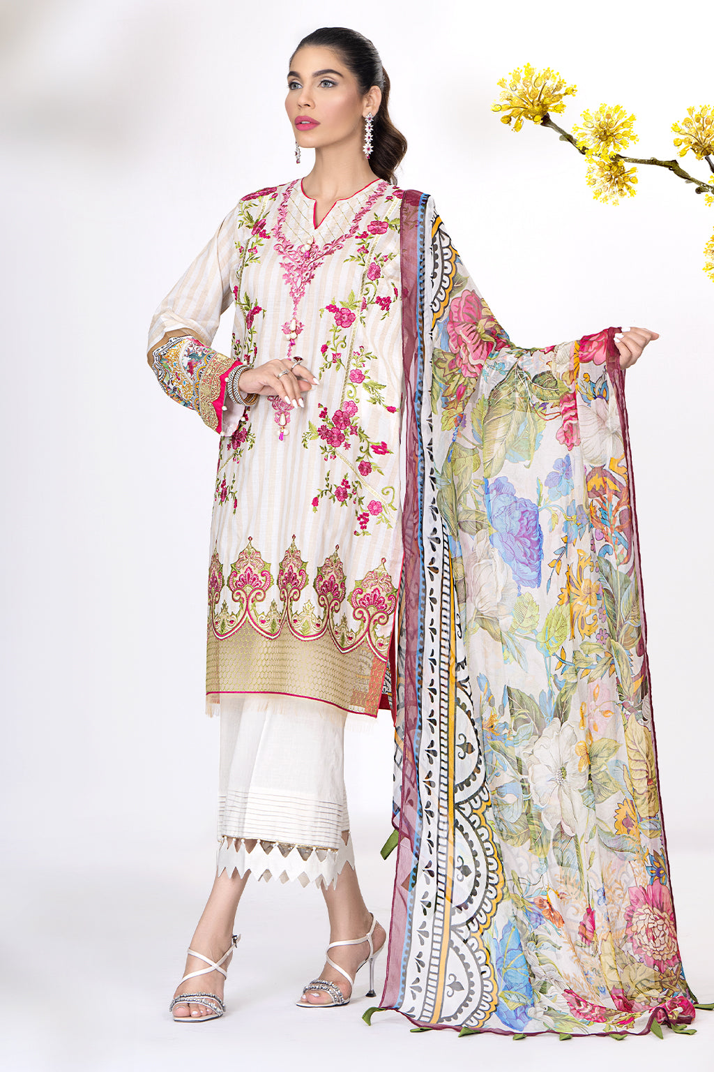 MEERAK - PRIM ROSE - LUXURY LAWN-3PC-UNSTITCHED