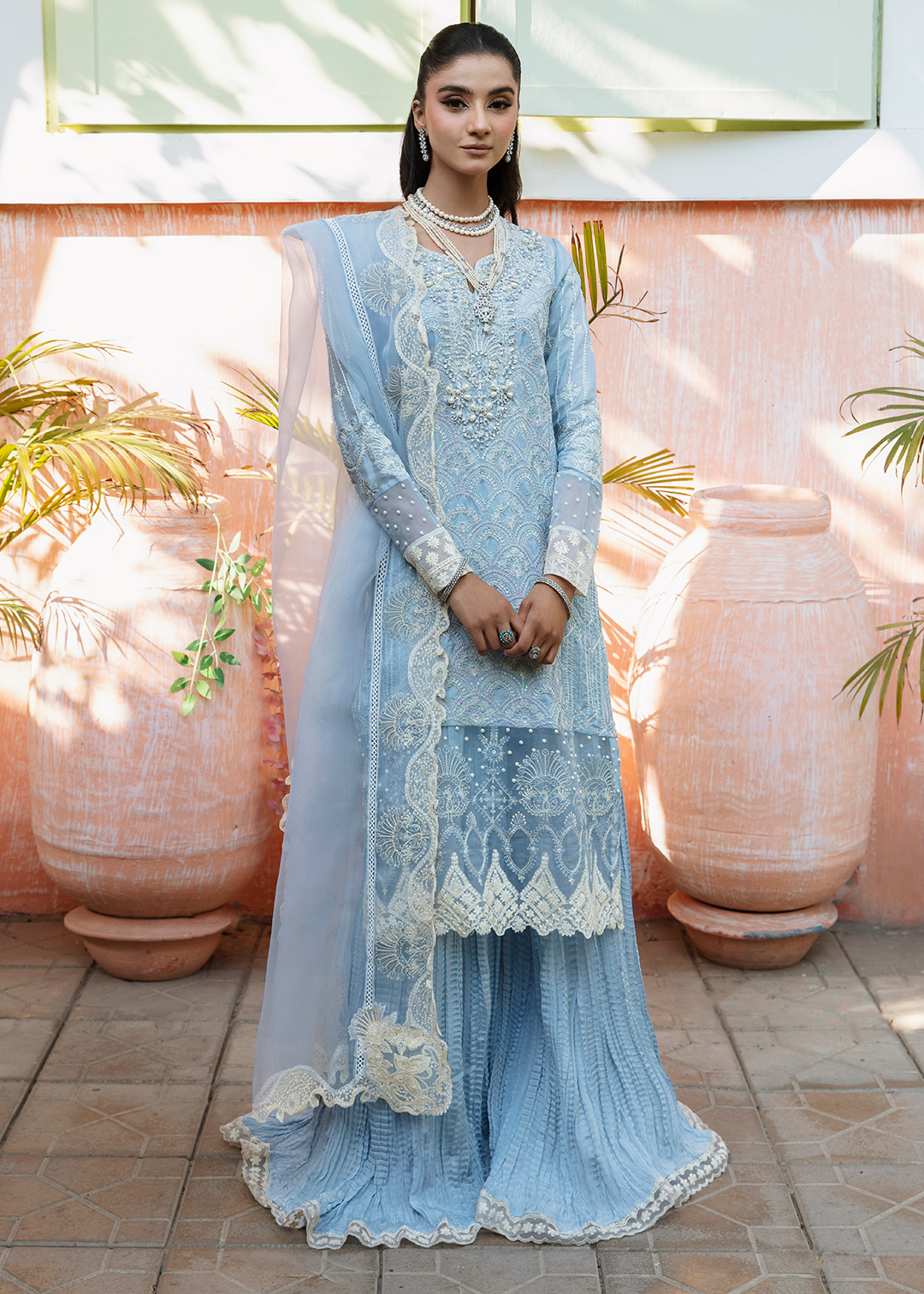 RANG E NOOR - SUMBUL-SKY BLUE - LUXURY PRET