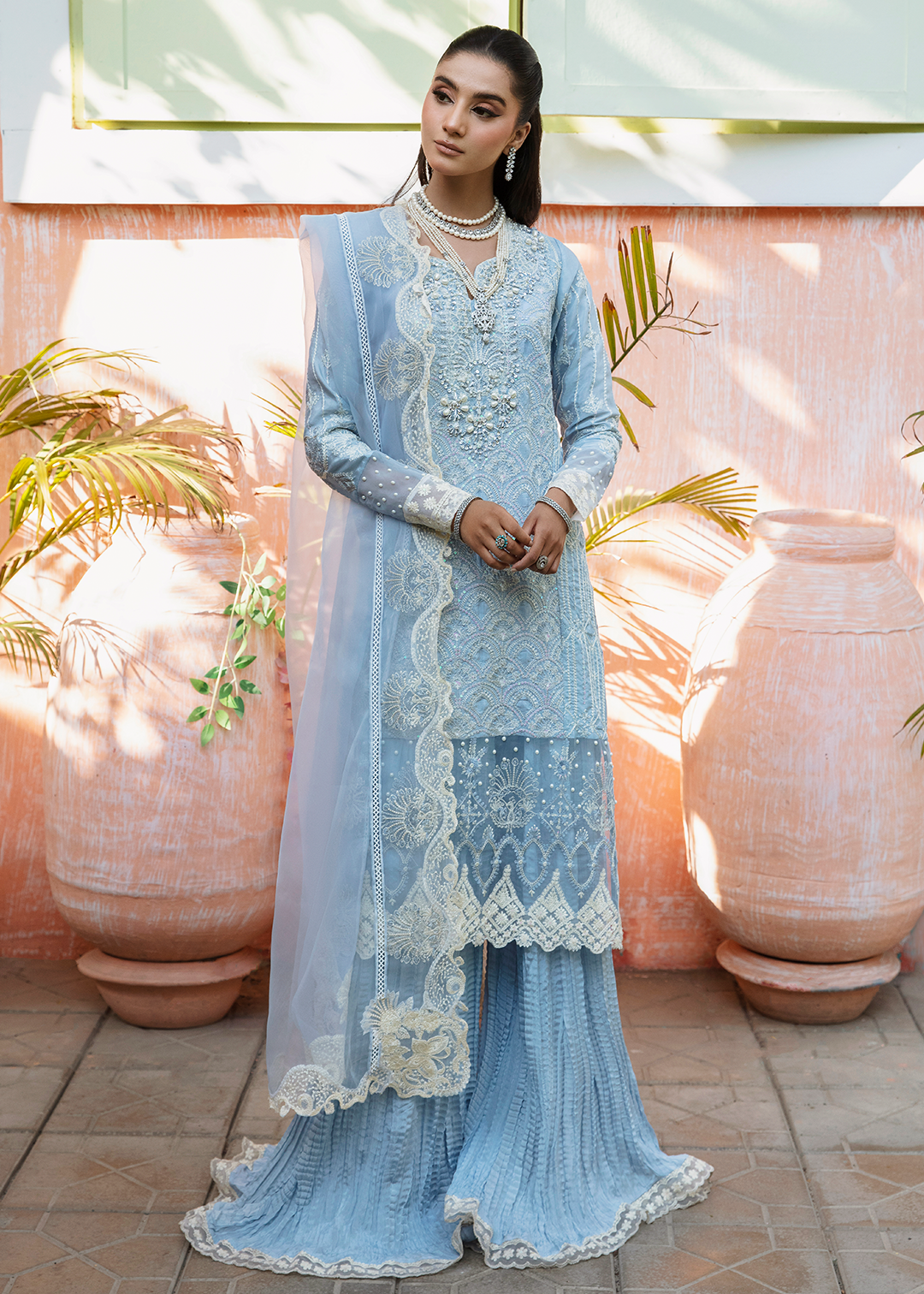 RANG E NOOR - SUMBUL-SKY BLUE - LUXURY PRET