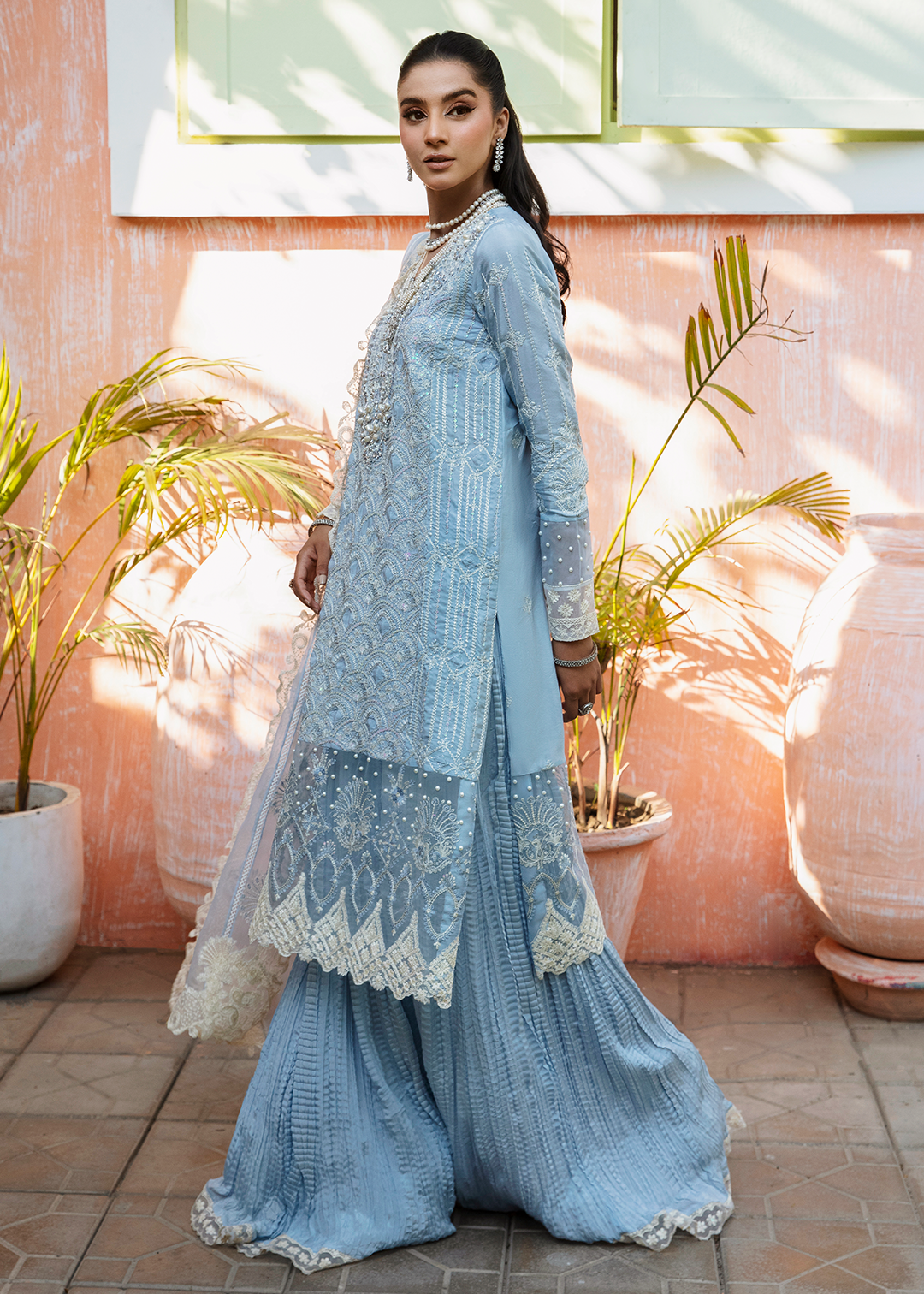 RANG E NOOR - SUMBUL-SKY BLUE - LUXURY PRET