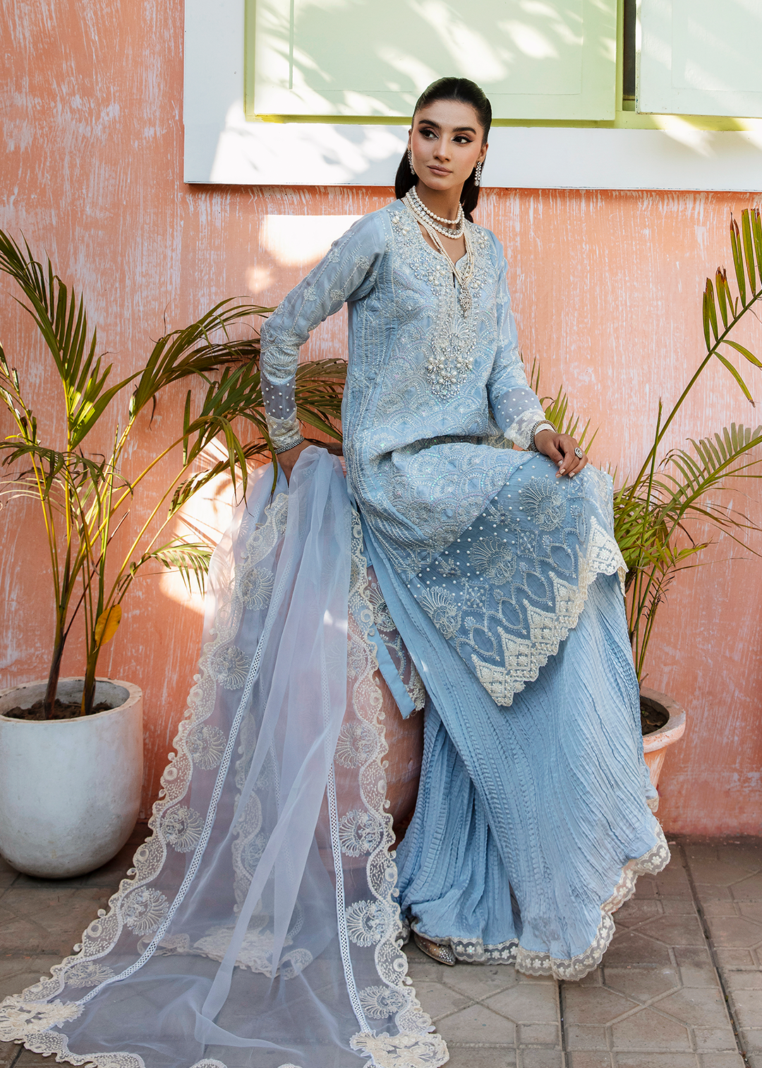 RANG E NOOR - SUMBUL-SKY BLUE - LUXURY PRET