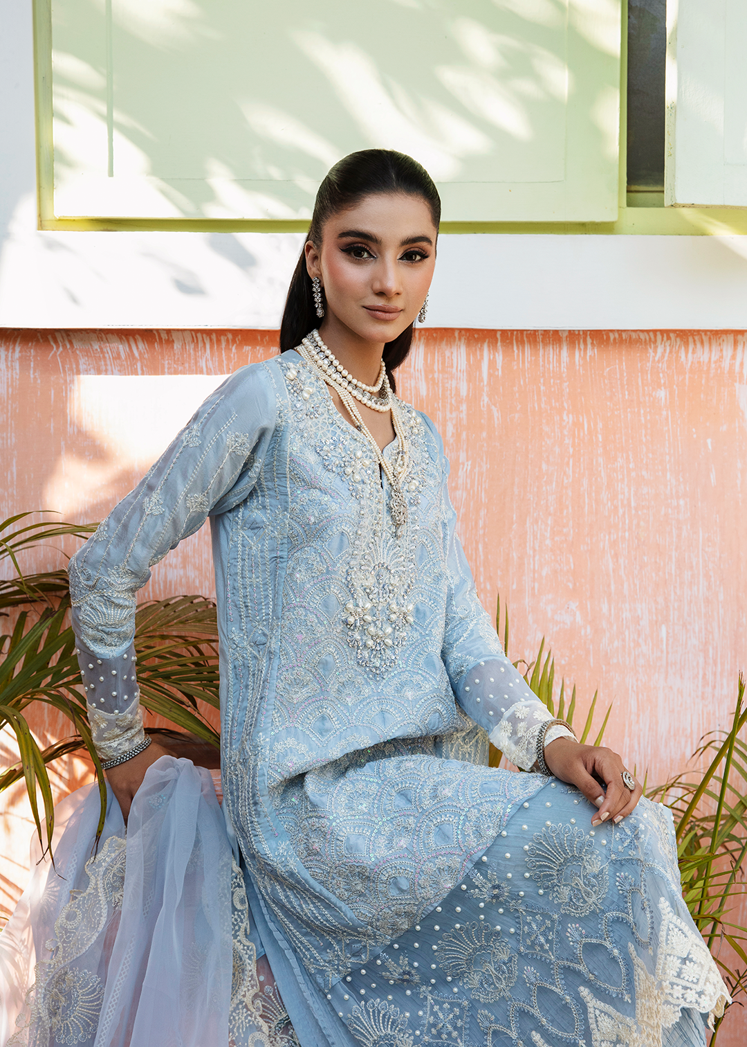 RANG E NOOR - SUMBUL-SKY BLUE - LUXURY PRET