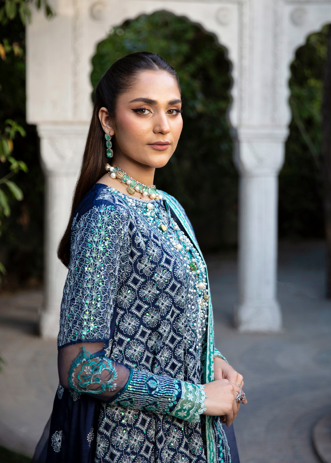 RANG E NOOR - NARGIS-NAVY BLUE - LUXURY PRET