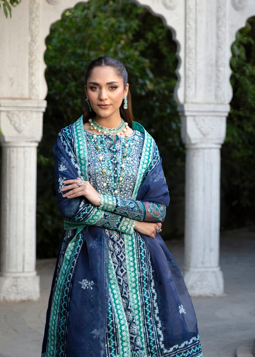 RANG E NOOR - NARGIS-NAVY BLUE - LUXURY PRET