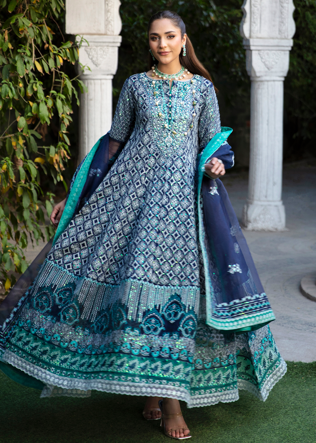 RANG E NOOR - NARGIS-NAVY BLUE - LUXURY PRET