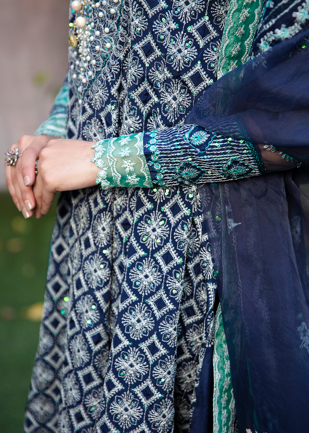 RANG E NOOR - NARGIS-NAVY BLUE - LUXURY PRET