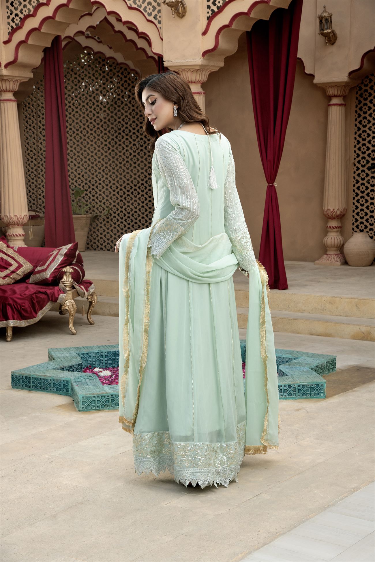 KURTI-B-005 - AQUA - LUXURY PRET