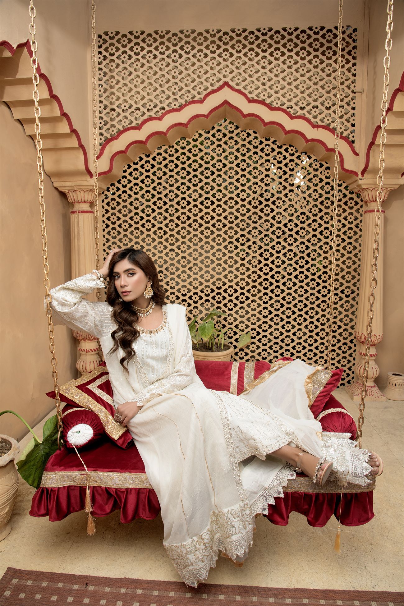 KURTI-B-005 - OFF WHITE - LUXURY PRET